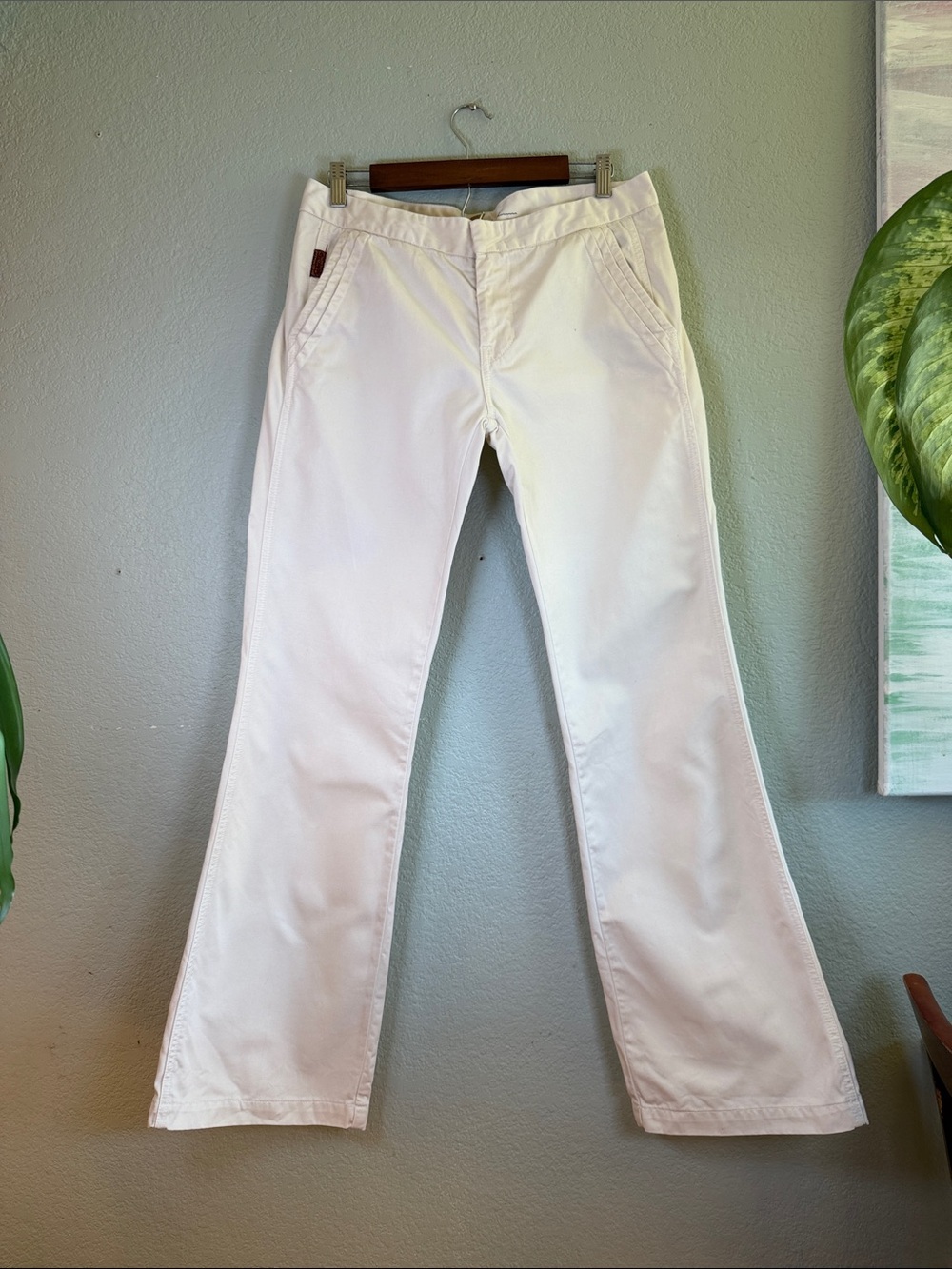 7 for All Mankind Cotton White Low Rise Boot Cut Flare Y2K Bohemian Jeans 32